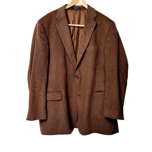 Vintage Arnold Brant Men's Brown Cashmere Mink Blazer Jacket Tag 46L 2 Button - Picture 4 of 16